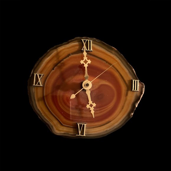 Glazed, Cypress Wood, Raw-edged Clock - Picture 1 of 8